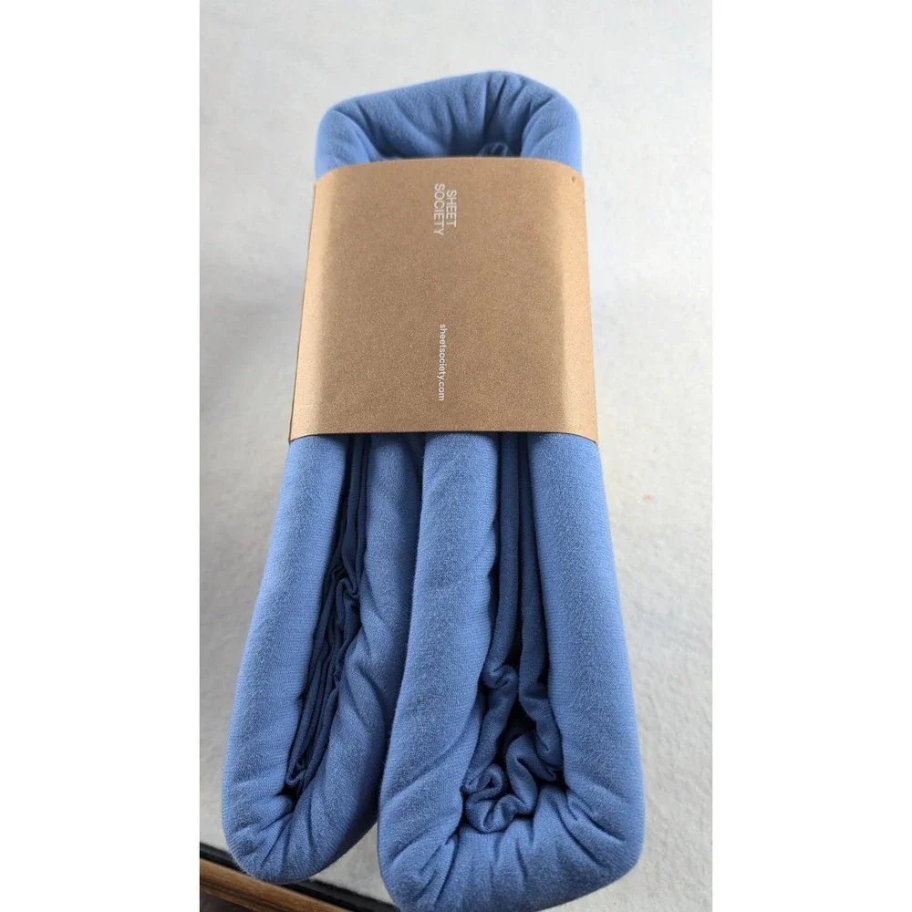 Sheet Society Miller Jersey Quilt Cover Zephyr Blue King Cal King Cotton Duvet